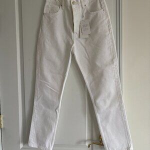Anine Bing Sonya High Rise Ankle Slim White Jeans Size 28 NWT